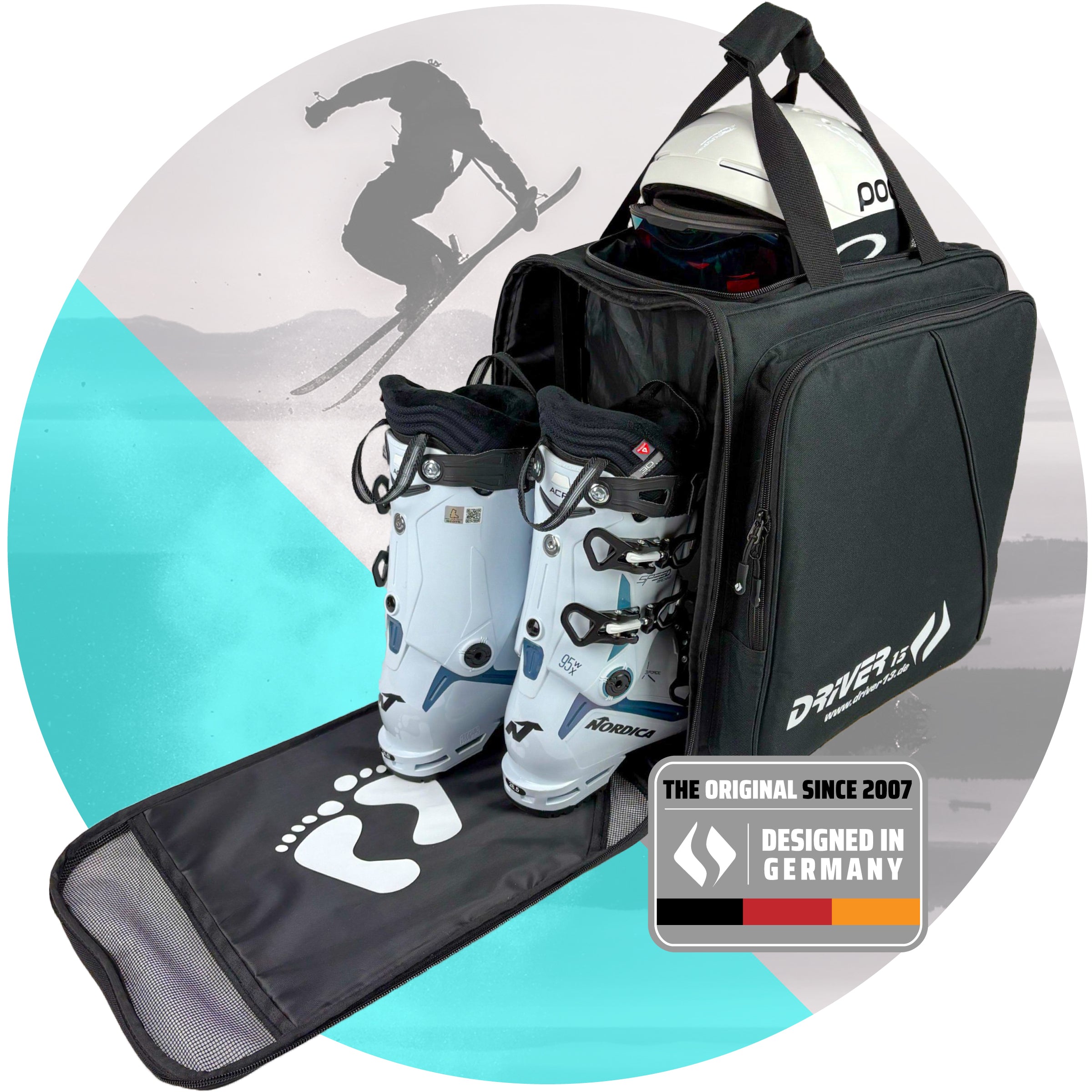 Skistiefelrucksack mit Helmfach schwarz