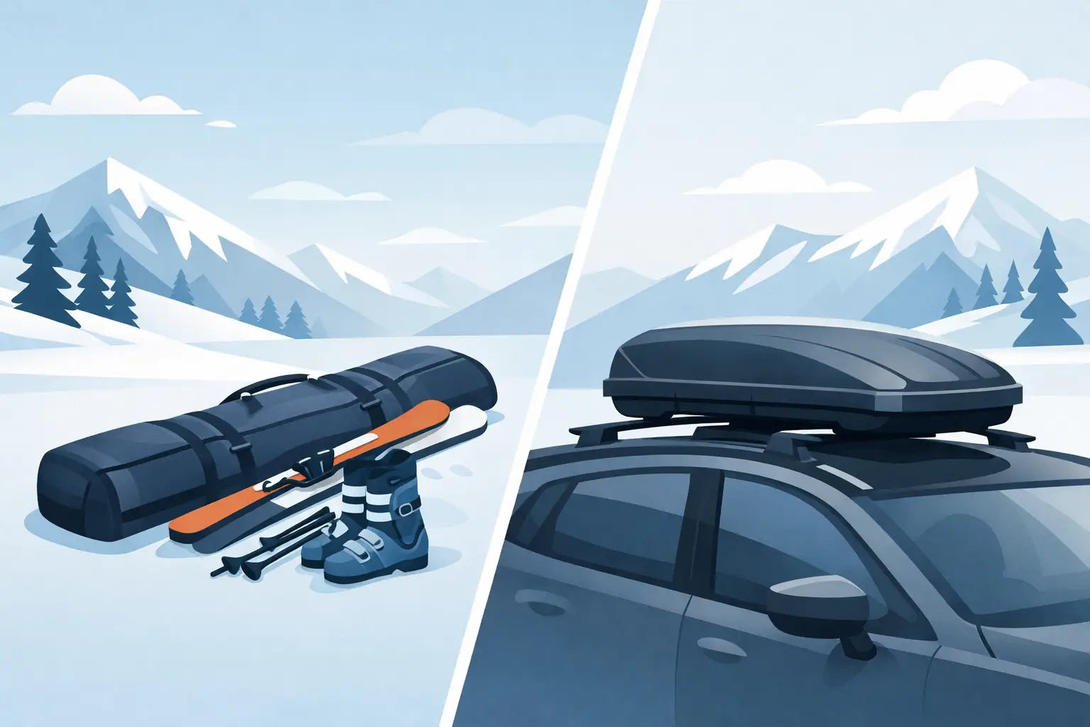 Skitasche oder Dachbox im Vergleich