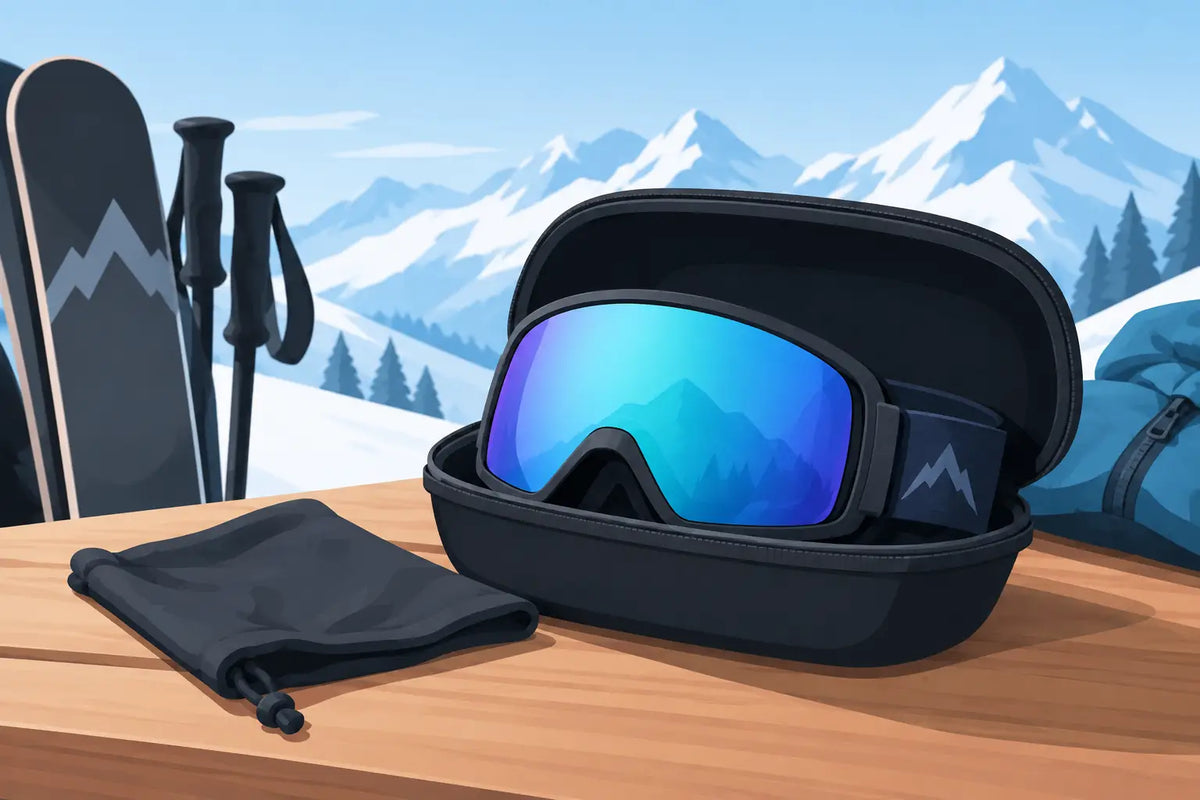 Skibrille kratzfrei unterwegs aufbewahren