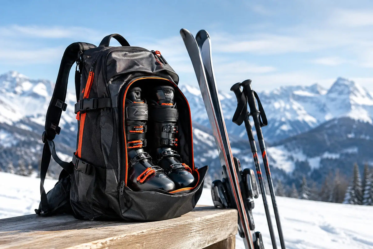 Skistiefelrucksack für Skiurlaub und Training