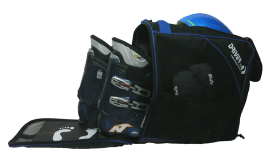 Skistiefeltasche mit Helmfach schwarz-blau