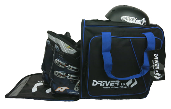 Driver13 ski boot backpack with helmet compartment black-blue