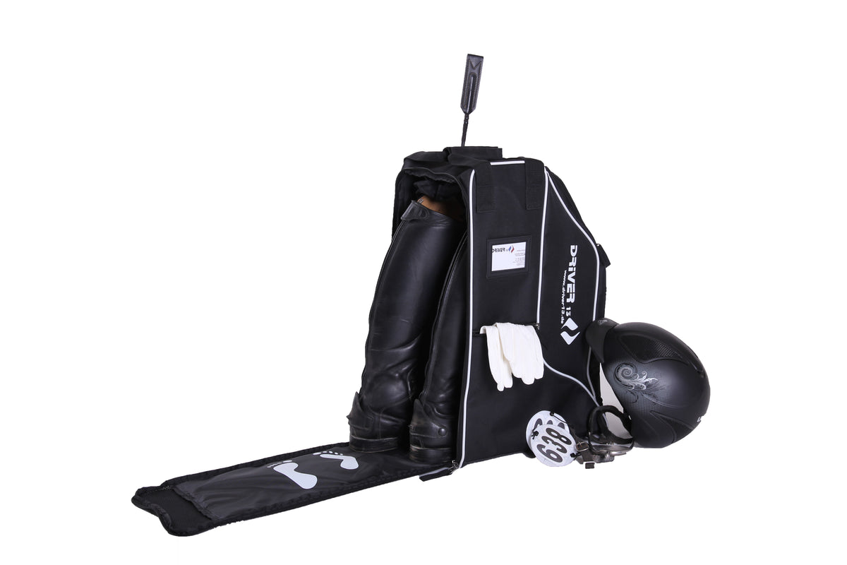Driver13 Reitstiefelrucksack mit Standfläche, Helmfach und Gerte