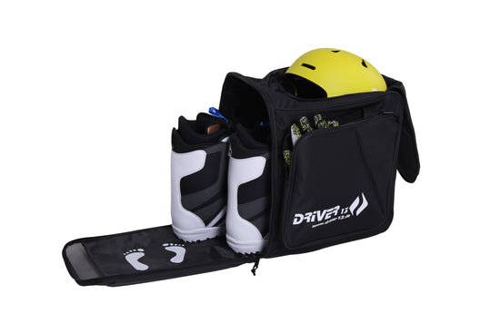 Driver13 ® Skistiefelrucksack mit Helmfach schwarz  B-Ware