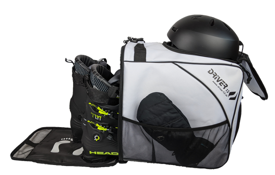 Driver13 ski boot bag with helmet compartment white