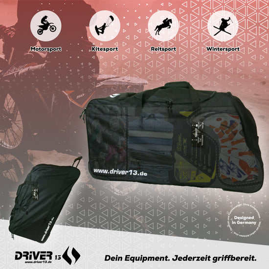 Driver13 Full Equipment Bag Reisetasche Trolly, 92 cm x 45 cm x 46 cm 185 Liter schwarz