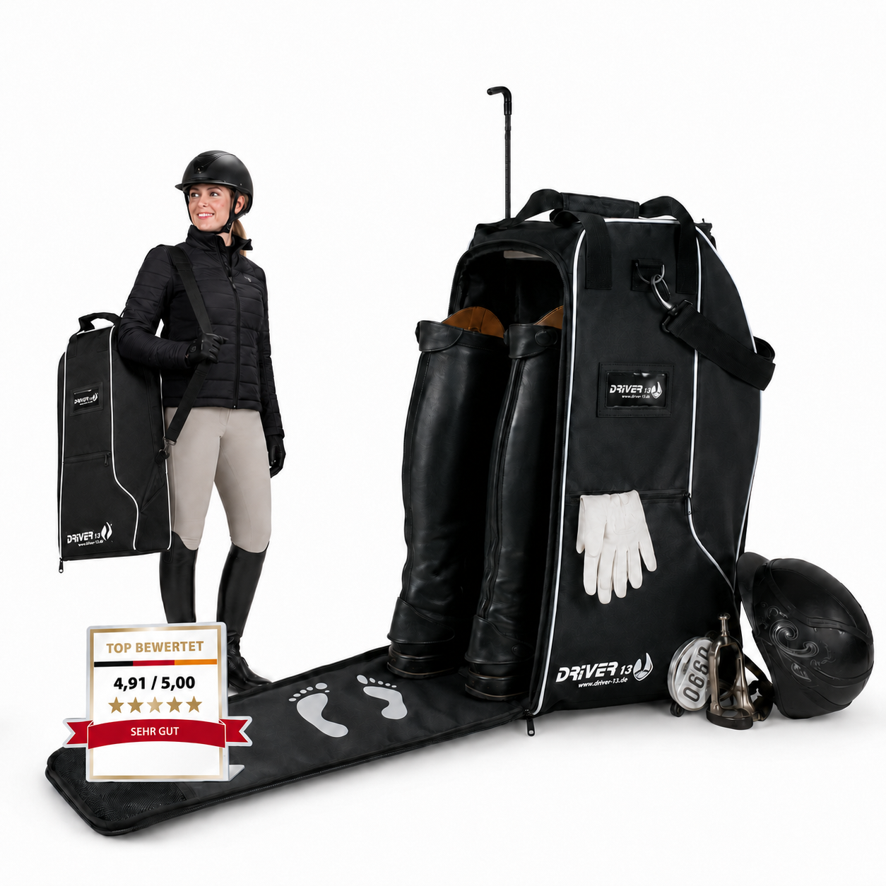 Reitstiefeltasche Deluxe schwarz