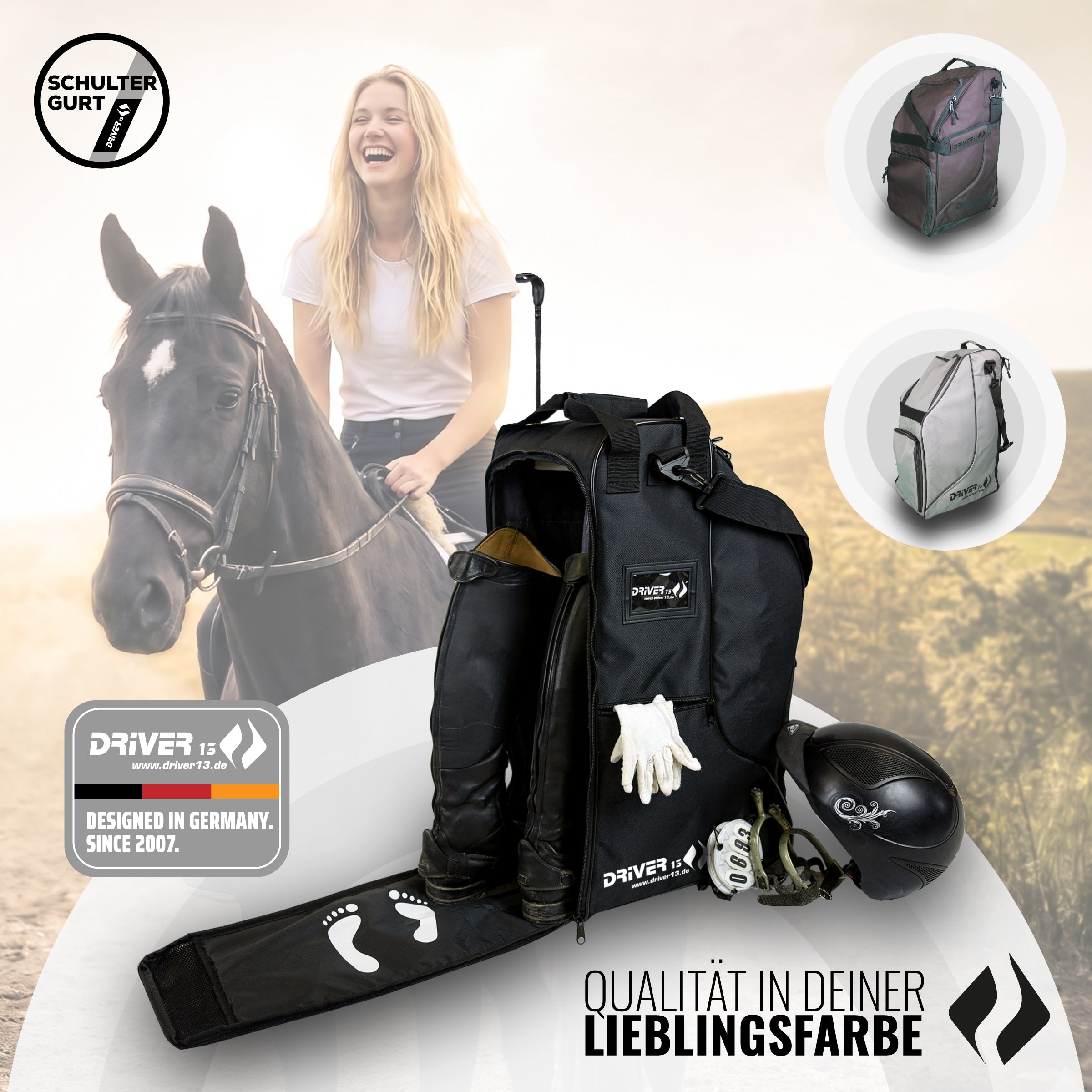 Driver13 Riding Boot Bag Deluxe black
