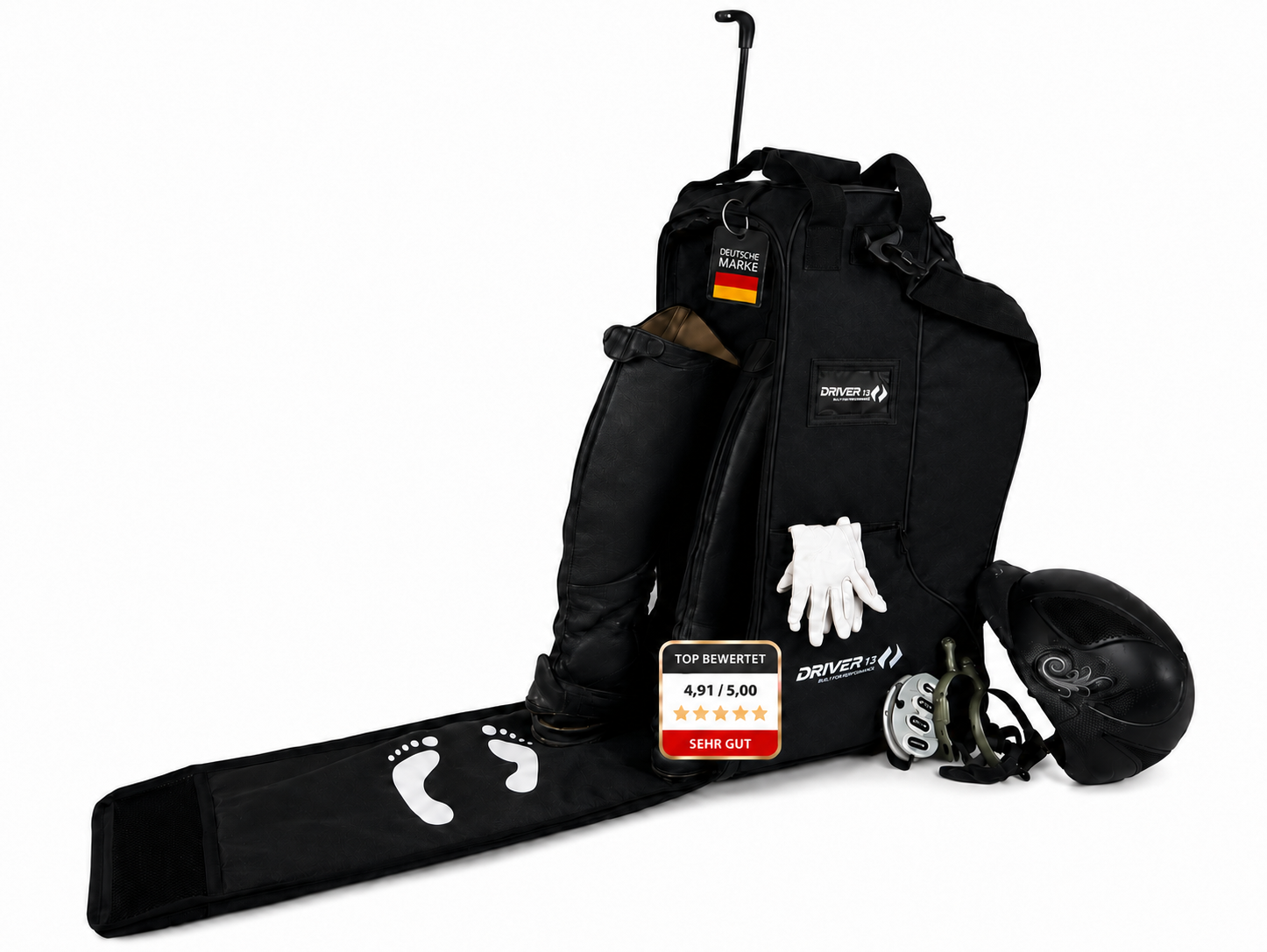 Driver13  Riding Boot Backpack Deluxe black