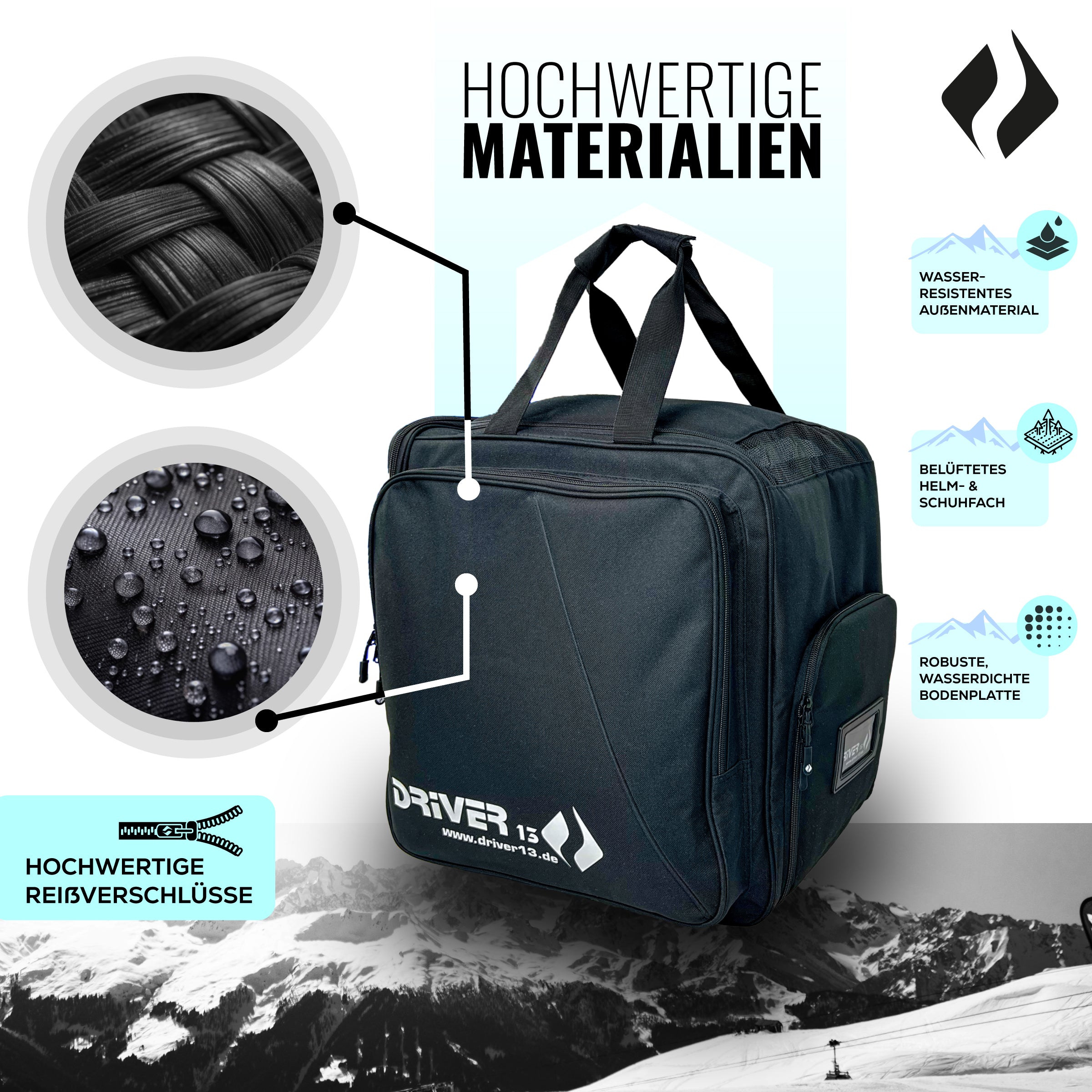 Skischoenentas Salomon Original Bootbag Black Process Blue Skischoenentas Salomon Original Bootbag Black Process Blue