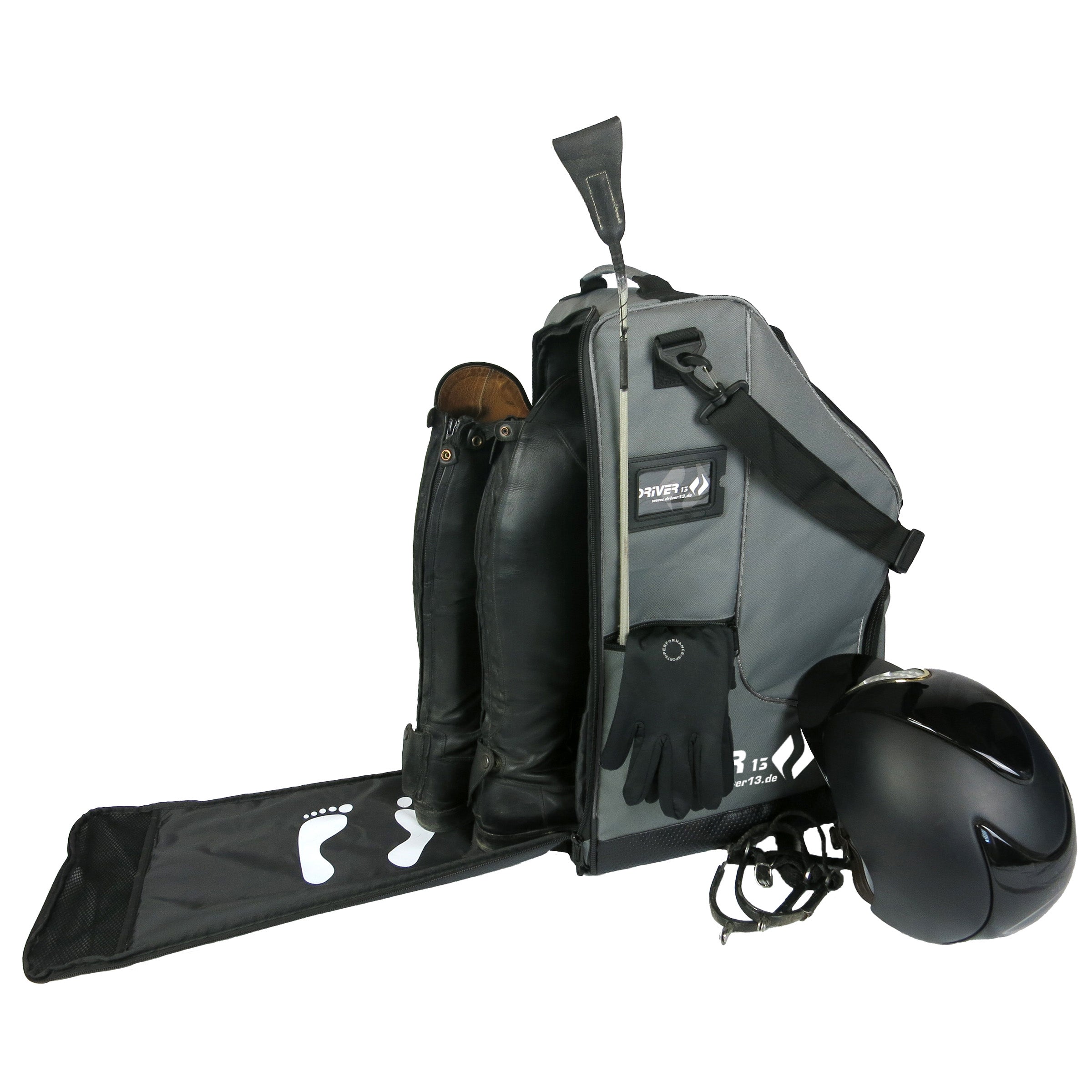 Reitstiefeltasche Deluxe grau