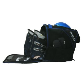 Driver13 ® Skistiefeltasche mit Helmfach schwarz-blau