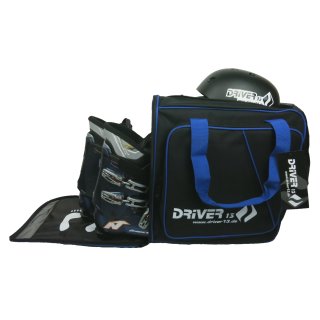 Driver13 ® Skistiefelrucksack mit Helmfach schwarz-blau