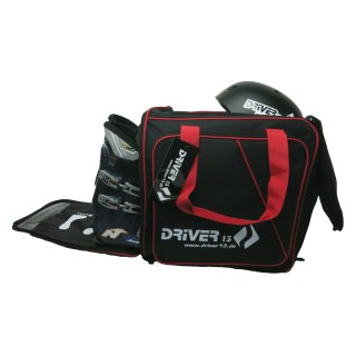 Driver13 Ski boot backpack with helmet compartment black-red