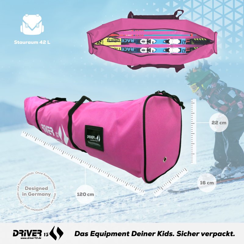 auch Snowblades und Bigfoots Driver13 ® Skitasche 120 cm für Kinder 