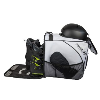 Driver13 ® Skistiefeltasche mit Helmfach weiß