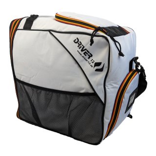 Driver13 Ski Boot Bag with Helmet Compartment (2020) white / Zipper black-red-gold (Germany Edition)