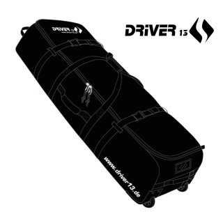 Driver13 ® Traveler Surfboardtasche Kiteboarding mit Rollen schwarz 192 cm 300l