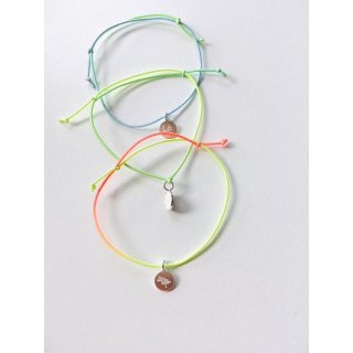 LÓ HobbyHorse Armband / multicolor-Gummiband / Silberanhänger - 925 / Regenbogenband / Freundschaftsarmband