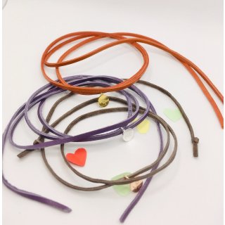 LÓ HobbyHorse Leder-Halskette / Armband / Silberanhänger-925 / bunt / zum Binden / Geschenkidee/ Kostenloser Versand